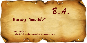 Bondy Amadé névjegykártya
